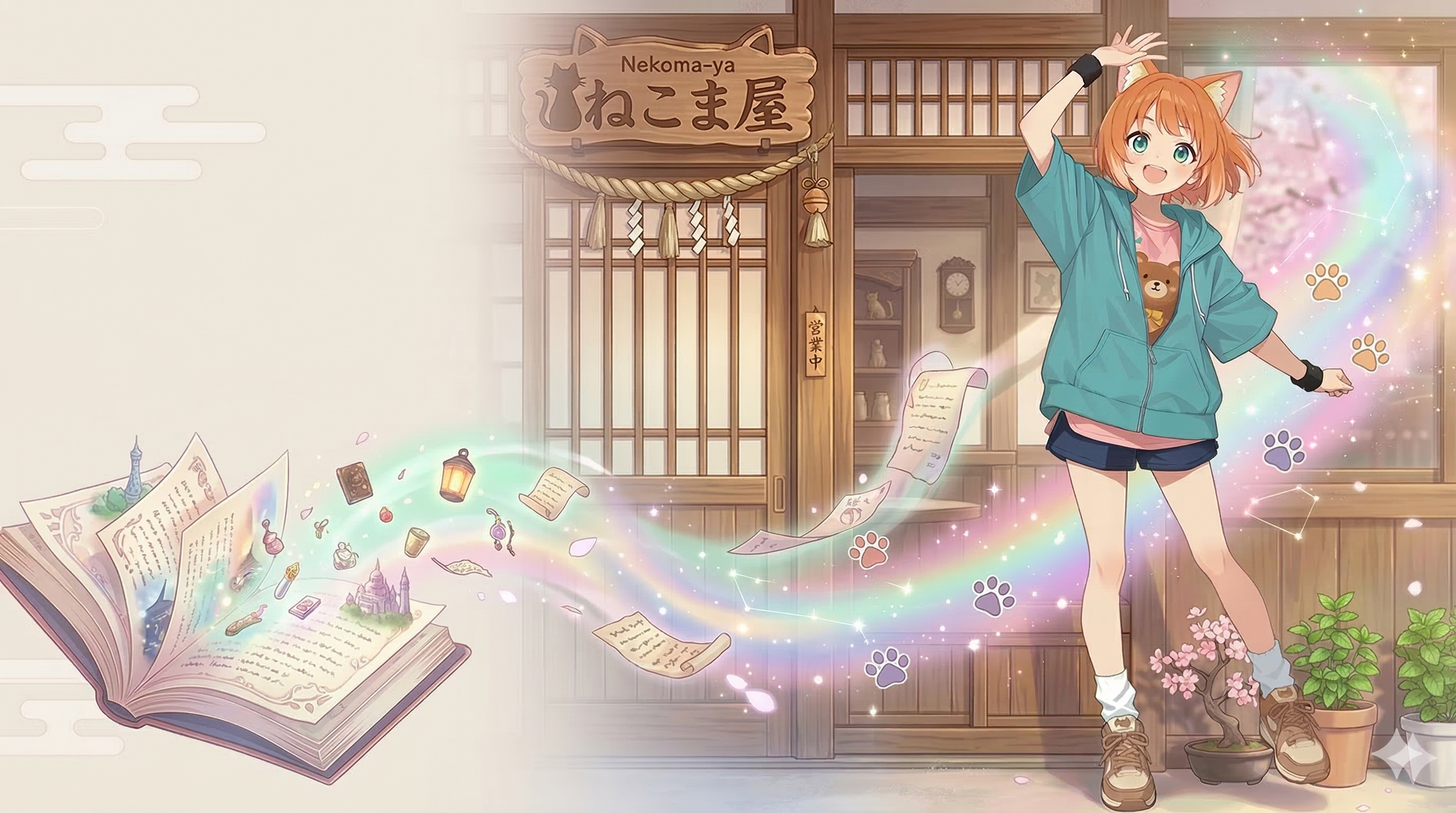 夢邑ねむ — 喫茶ねこま屋の前で出迎えてくれるねむ